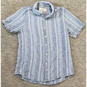 The A&F Summer Linen Blend Short Sleeve Button Down Light Blue‎ Shirt Medium